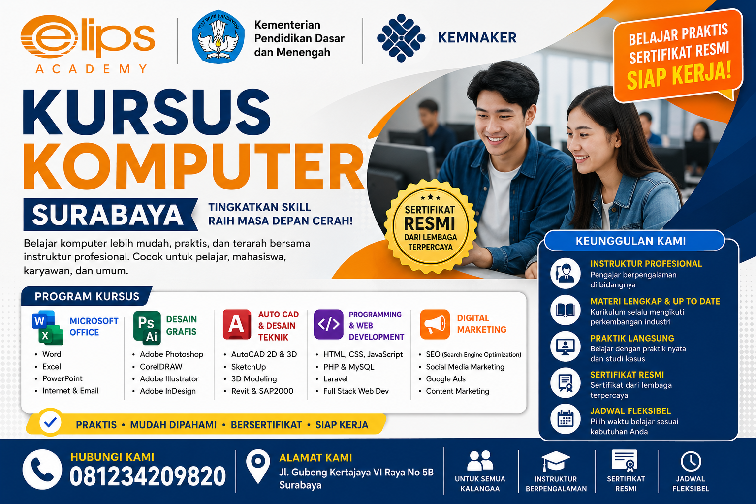 BIAYA KURSUS KOMPUTER SURABAYA