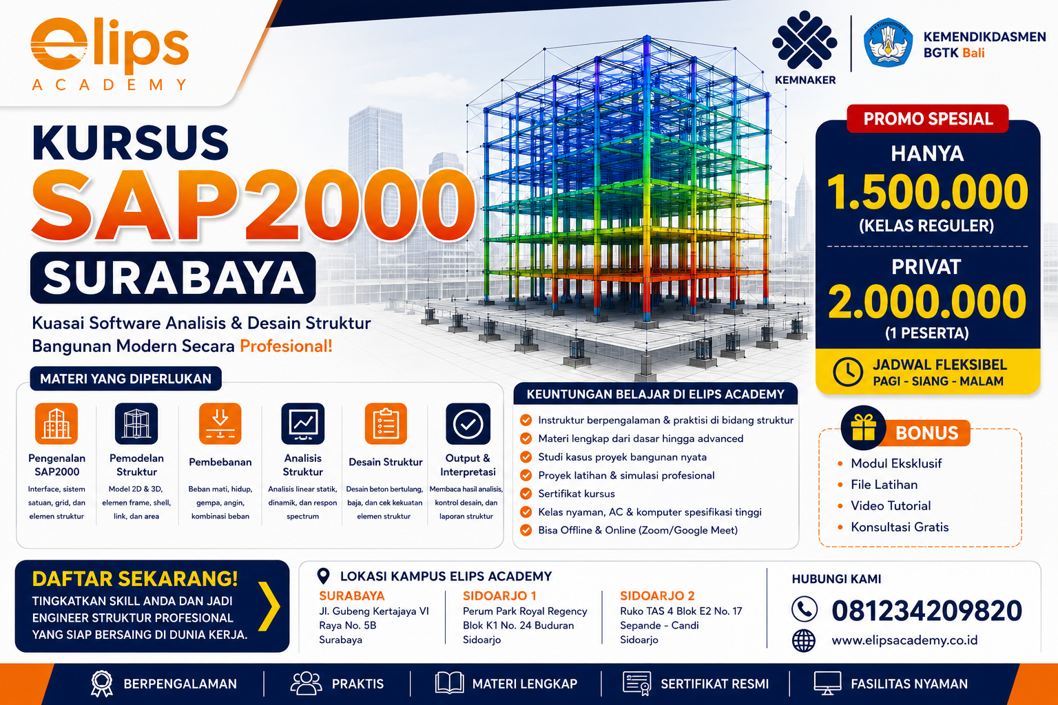 kursus sap2000 surabaya